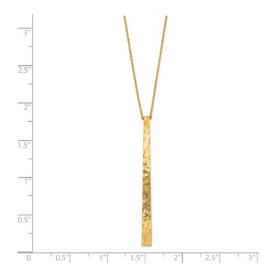 14K Yellow Gold Diamond-Cut Bar Necklace – view 5