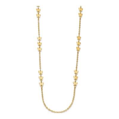 14K Yellow Gold Butterfly Pendant Necklace – view 3