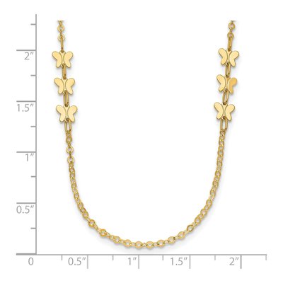 14K Yellow Gold Butterfly Pendant Necklace – view 5