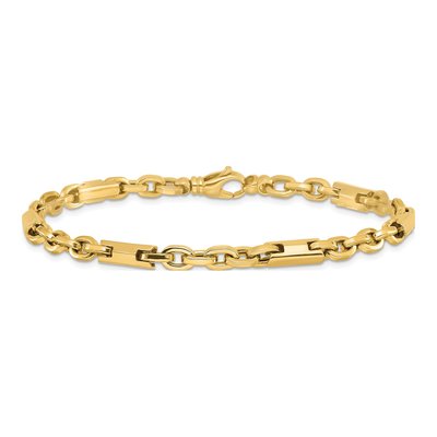 14K Yellow Gold Fancy Bar Link Bracelet – view 4