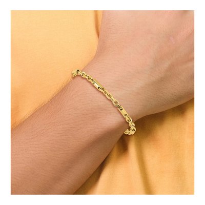 14K Yellow Gold Fancy Bar Link Bracelet – view 7