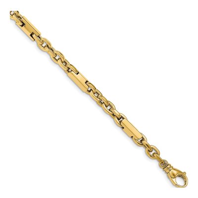 14K Yellow Gold Fancy Bar Link Bracelet