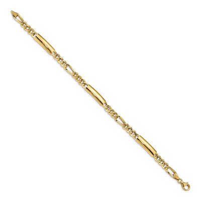 Men's 14K Yellow Gold 6.11mm Fancy Link Chain Bracelet – view 3