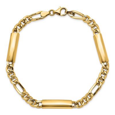 Men's 14K Yellow Gold 6.11mm Fancy Link Chain Bracelet – view 5