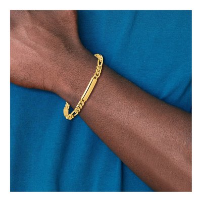 Men's 14K Yellow Gold 6.11mm Fancy Link Chain Bracelet – view 7
