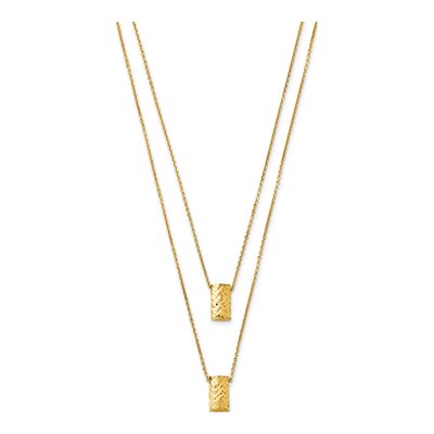 14K Yellow Gold Two Layer Pendant Necklace – view 4