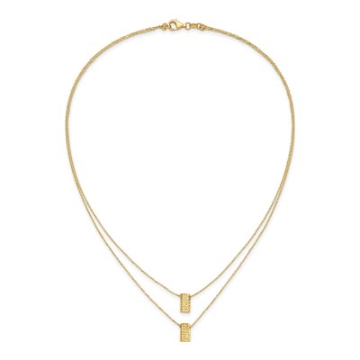 14K Yellow Gold Two Layer Pendant Necklace – view 6