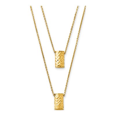 14K Yellow Gold Two Layer Pendant Necklace