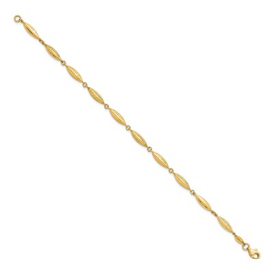 14K Yellow Gold Diamond-Cut Fancy Link Bracelet – view 3