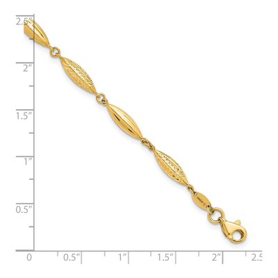 14K Yellow Gold Diamond-Cut Fancy Link Bracelet – view 6