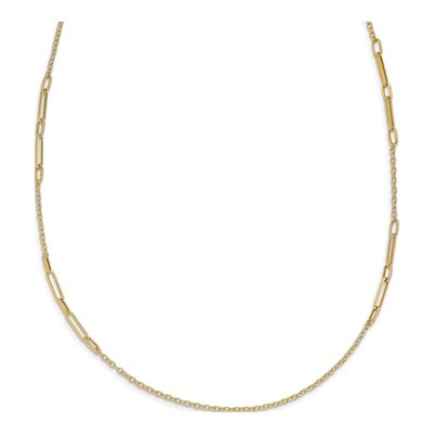 14K Yellow Gold 2.3mm Hollow Cable Chain