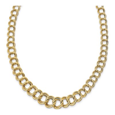 14K Yellow Gold Double Link 18-Inch Necklace