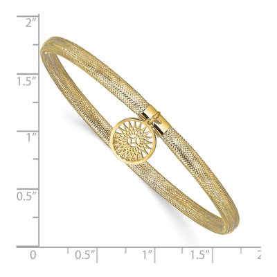 14K Yellow Gold Sun Stretch Bangle Bracelet – view 2
