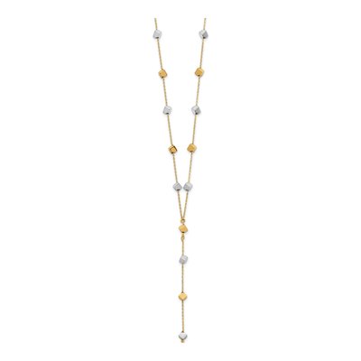 14K Tri-Color Gold Beaded Y-Drop Necklace – view 3