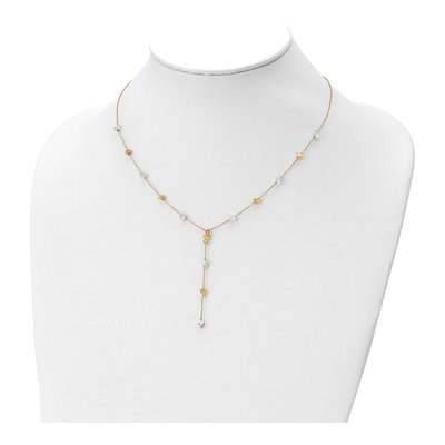 14K Tri-Color Gold Beaded Y-Drop Necklace – view 4