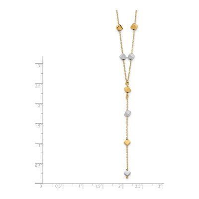 14K Tri-Color Gold Beaded Y-Drop Necklace – view 5
