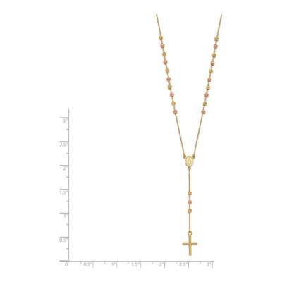 14K Two-Tone Gold Cross Y-Drop Pendant Necklace – view 5