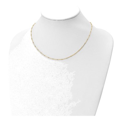 14K Yellow Gold 1mm Hollow Diamond-Cut Link Chain – view 3