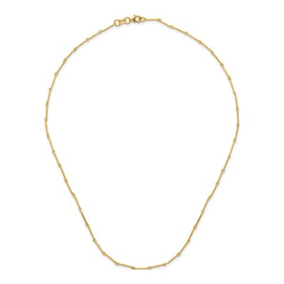 14K Yellow Gold 1mm Hollow Diamond-Cut Link Chain – view 5