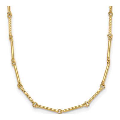 14K Yellow Gold 1mm Hollow Diamond-Cut Link Chain