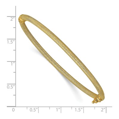 14K Yellow Gold Textured Hinged Bangle Bracelet – view 3