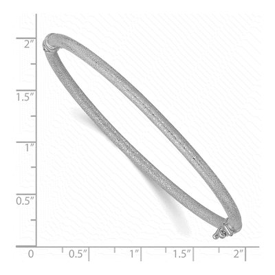 14K White Gold Textured Hinged Bangle Bracelet – view 3