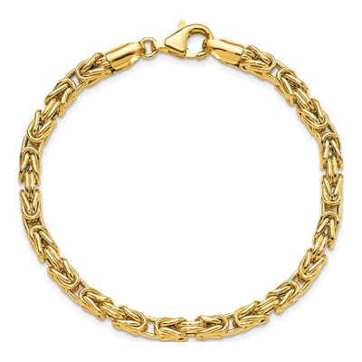 14K Yellow Gold 4.25mm Fancy Link Chain Bracelet – view 4