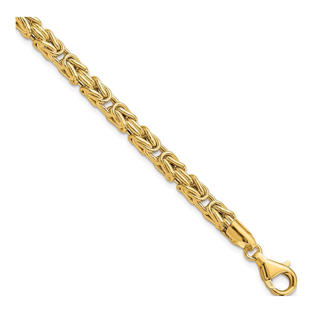 14K Yellow Gold 4.25mm Fancy Link Chain Bracelet