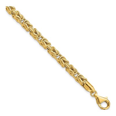 14K Yellow Gold 4.25mm Fancy Link Chain Bracelet