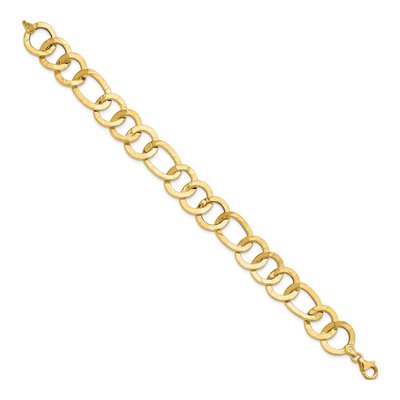 14K Yellow Gold 13.4mm Fancy Link Chain Bracelet – view 3