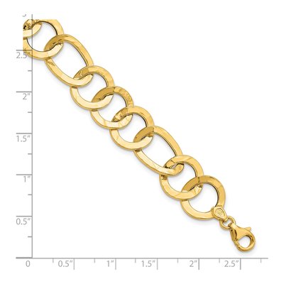 14K Yellow Gold 13.4mm Fancy Link Chain Bracelet – view 7