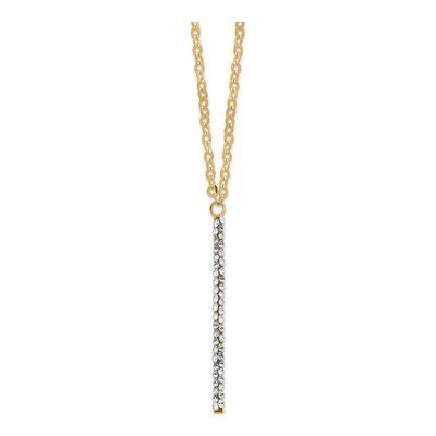 14K Yellow Gold Crystal Bar Necklace