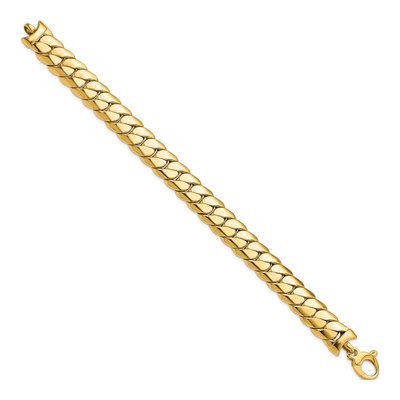 14K Yellow Gold 10.9mm Hollow Curb Chain Bracelet – view 3