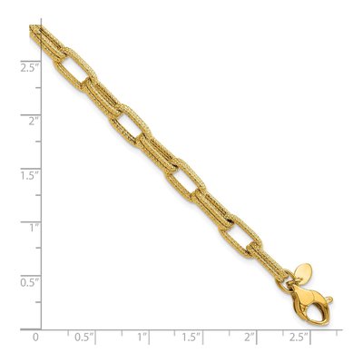 14K Yellow Gold 5.7mm Hollow Fancy Link Chain Bracelet – view 6