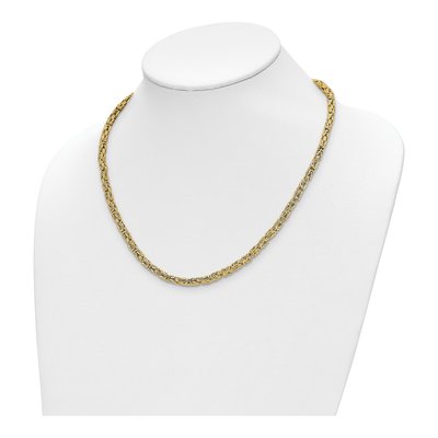 14K Yellow Gold 3.5mm Hollow Byzantine Chain – view 3