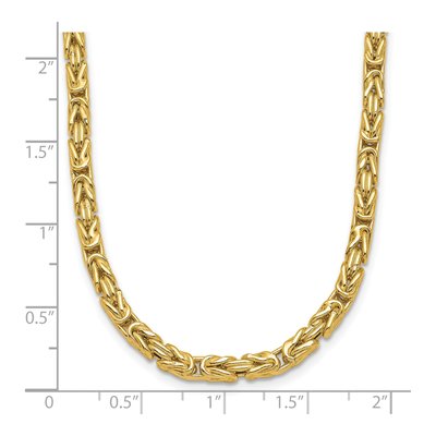 14K Yellow Gold 3.5mm Hollow Byzantine Chain – view 5