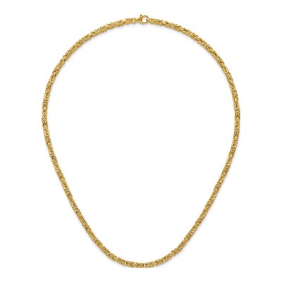 14K Yellow Gold 3.5mm Hollow Byzantine Chain – view 6