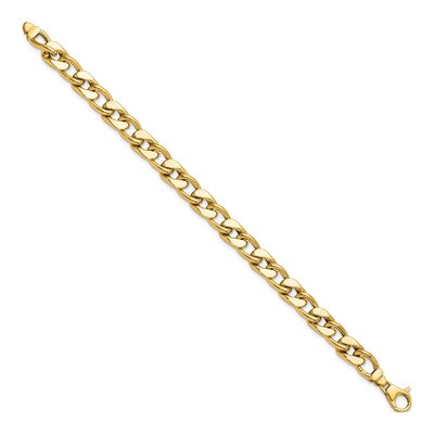 Men's 14K Yellow Gold 8.85mm Hollow Curb Chain Bracelet – view 3