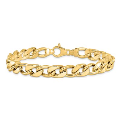 Men's 14K Yellow Gold 8.85mm Hollow Curb Chain Bracelet – view 4