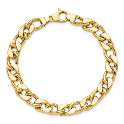 Men's 14K Yellow Gold 8.85mm Hollow Curb Chain Bracelet – view 5