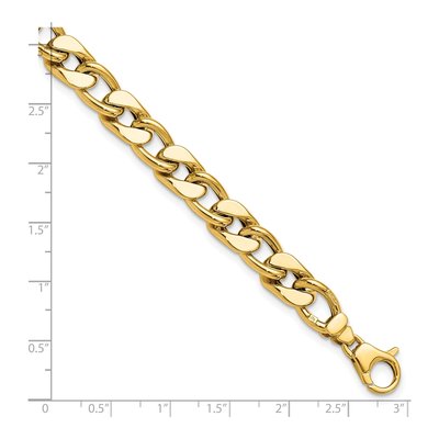 Men's 14K Yellow Gold 8.85mm Hollow Curb Chain Bracelet – view 6