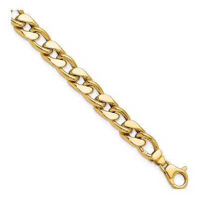 Men's 14K Yellow Gold 8.85mm Hollow Curb Chain Bracelet