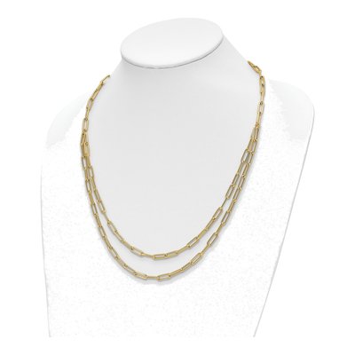 14K Yellow Gold 4mm Hollow Double-Layer Paperclip Chain – view 3