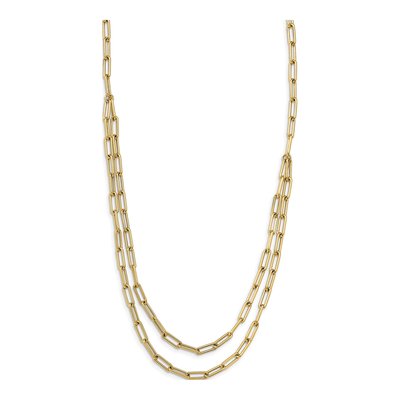14K Yellow Gold 4mm Hollow Double-Layer Paperclip Chain – view 4