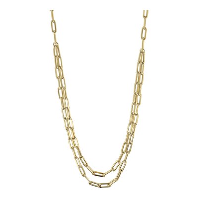 14K Yellow Gold 4mm Hollow Double-Layer Paperclip Chain – view 7