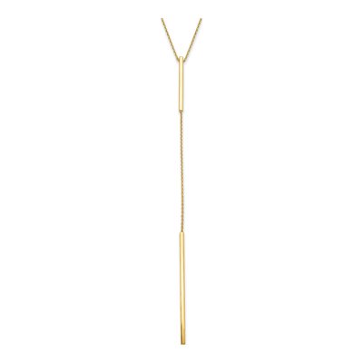 14K Yellow Gold Y-Drop Bar Necklace