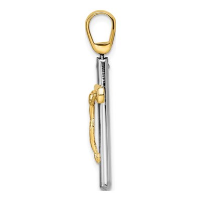 14K Two-Tone Gold Crucifix Pendant – view 3
