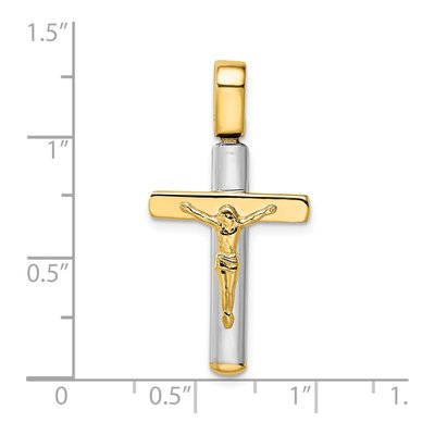 14K Two-Tone Gold Crucifix Pendant – view 5