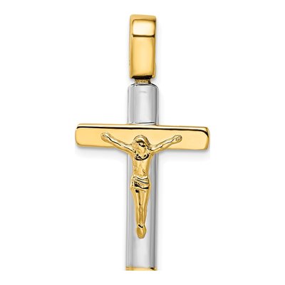 14K Two-Tone Gold Crucifix Pendant