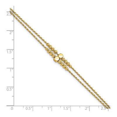 14K Yellow Gold Diamond-Cut Beaded Bracelet – view 5